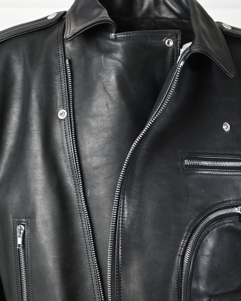 RICK OWENS・リック オウエンス - レザージャケット CROPPED JUMBO BAUHAUS STOOGES / BLACK