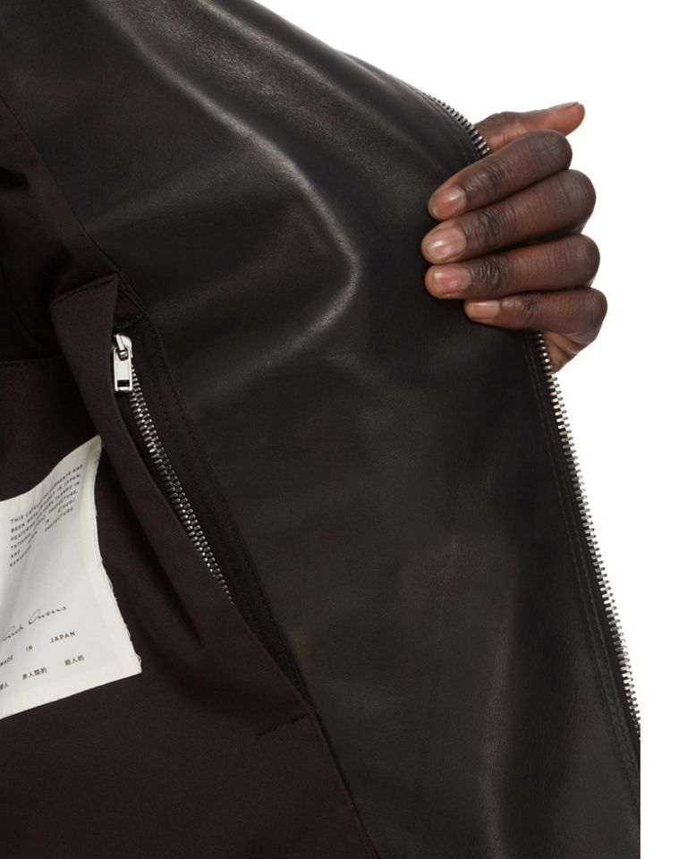 RICK OWENS・リック オウエンス - レザージャケット CROPPED JUMBO BAUHAUS STOOGES / BLACK