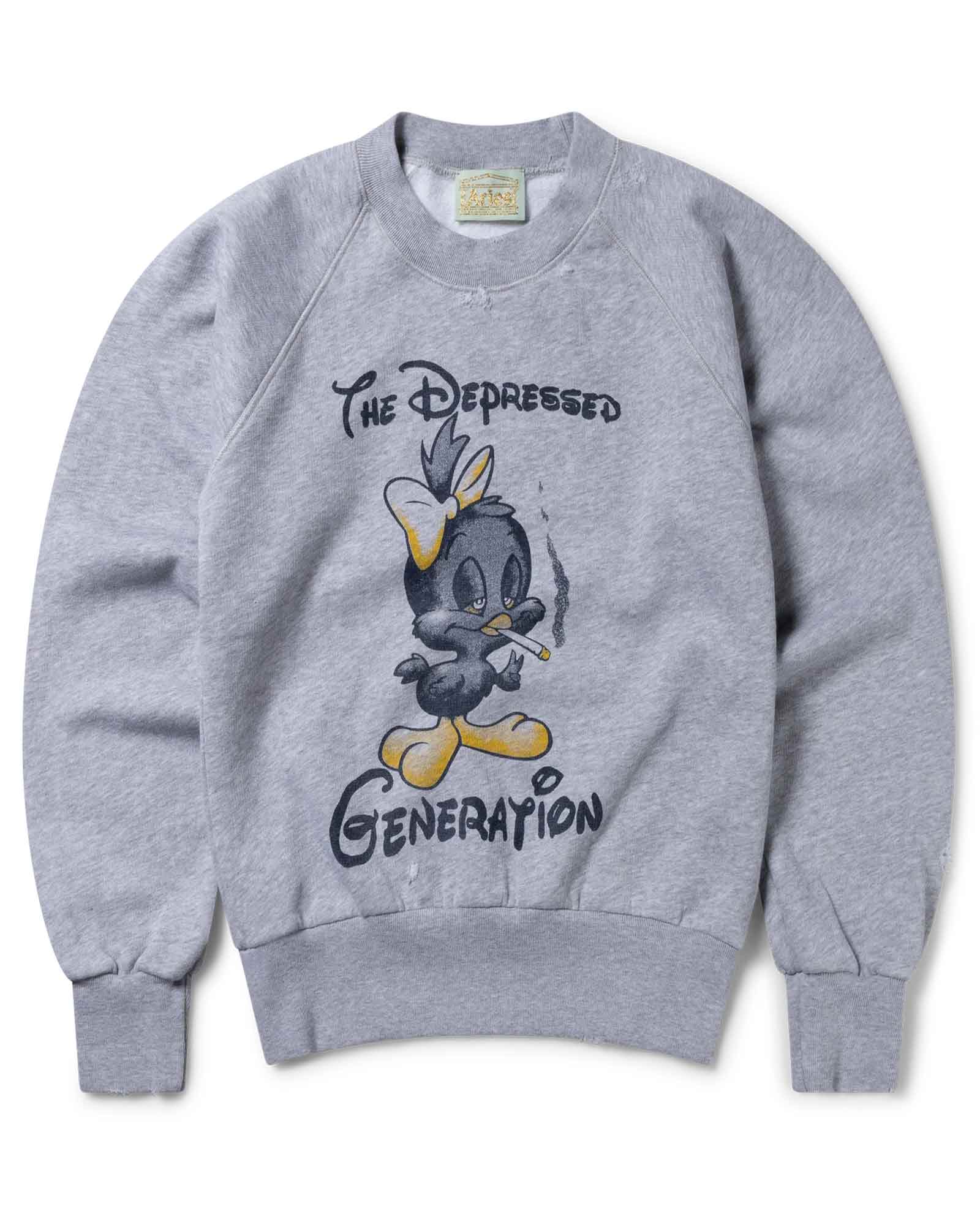 DESTROYED WEEDIE PIE RAGLAN SWEAT / GRAY