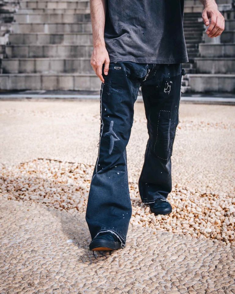 ©SAINT M××××××・セントマイケル - デニムパンツ DOUBLE KNEE/DACK / BLACK