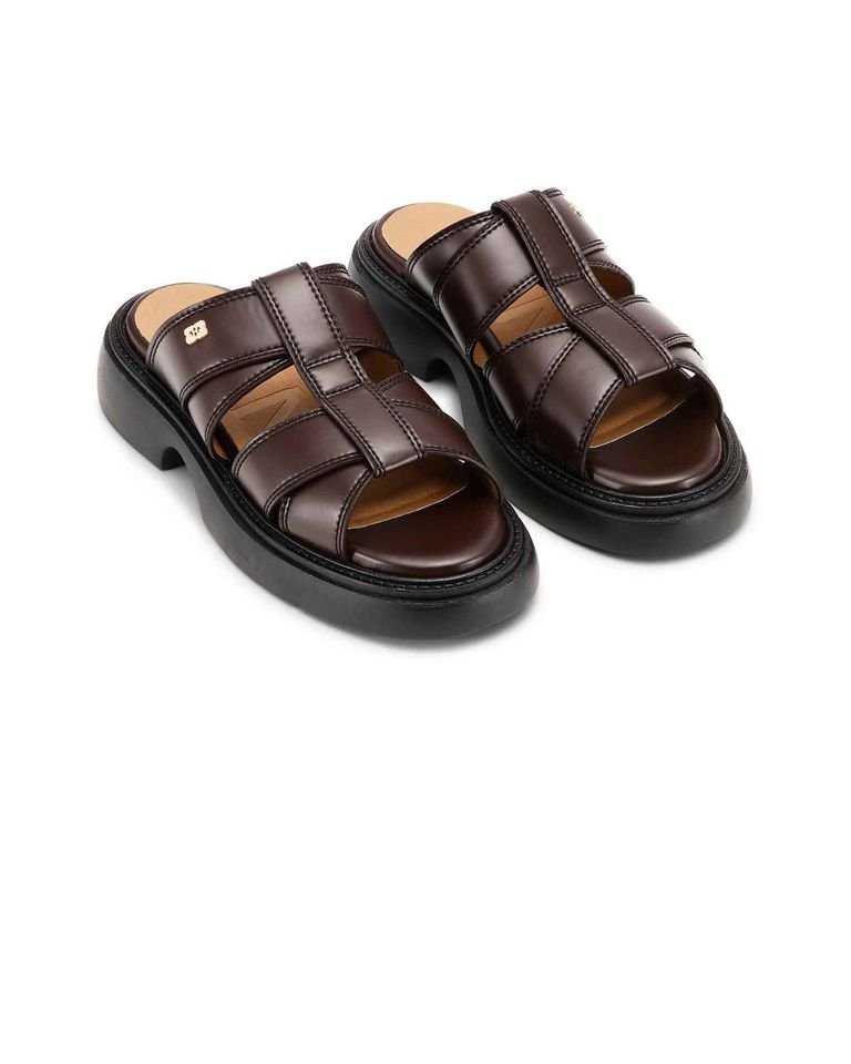 GANNI・Gunny -  EVERYDAY MULE SANDAL PATENT / CHOCOLATE FONDANT