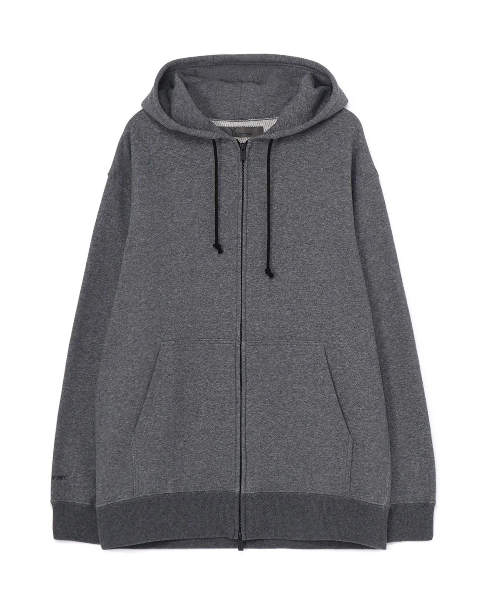 FLEECE HOODIE WITH LOGO PRINT / CHACOAL