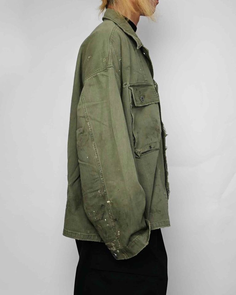 READYMADE・readymade -  HBONE SHIRTJACKET / KHAKI