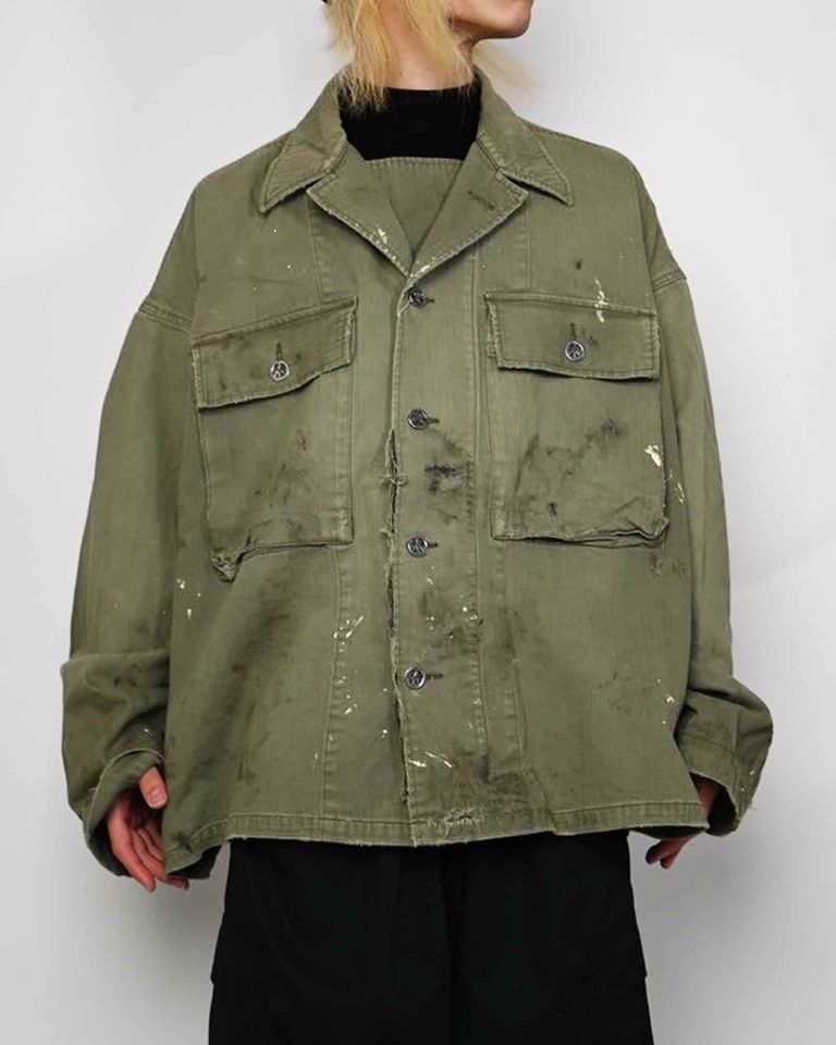 READYMADE・readymade -  HBONE SHIRTJACKET / KHAKI