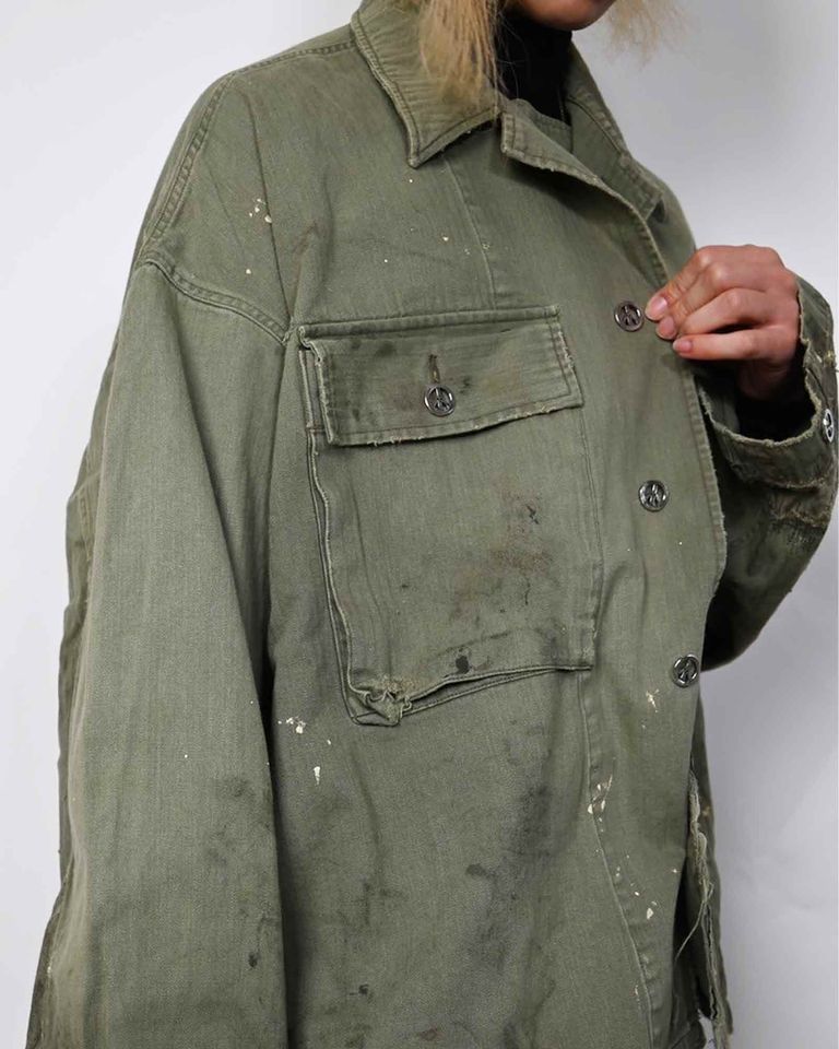 READYMADE・readymade -  HBONE SHIRTJACKET / KHAKI