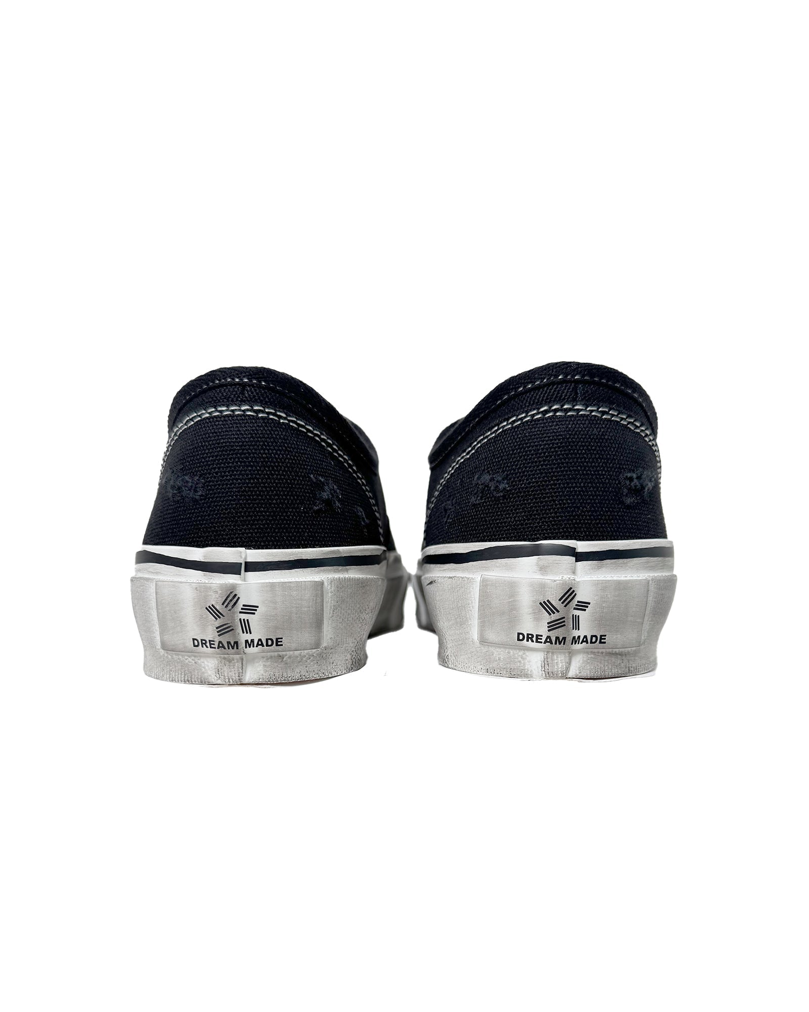 KAMIYA・Kamiya -  "HERC" DISTRESSED VULCANIZED SNEAKER / BLACK