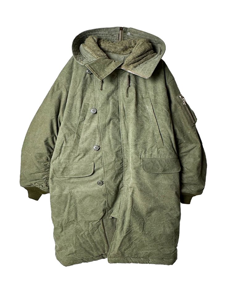 HOODED DOWN COAT / KHAKI