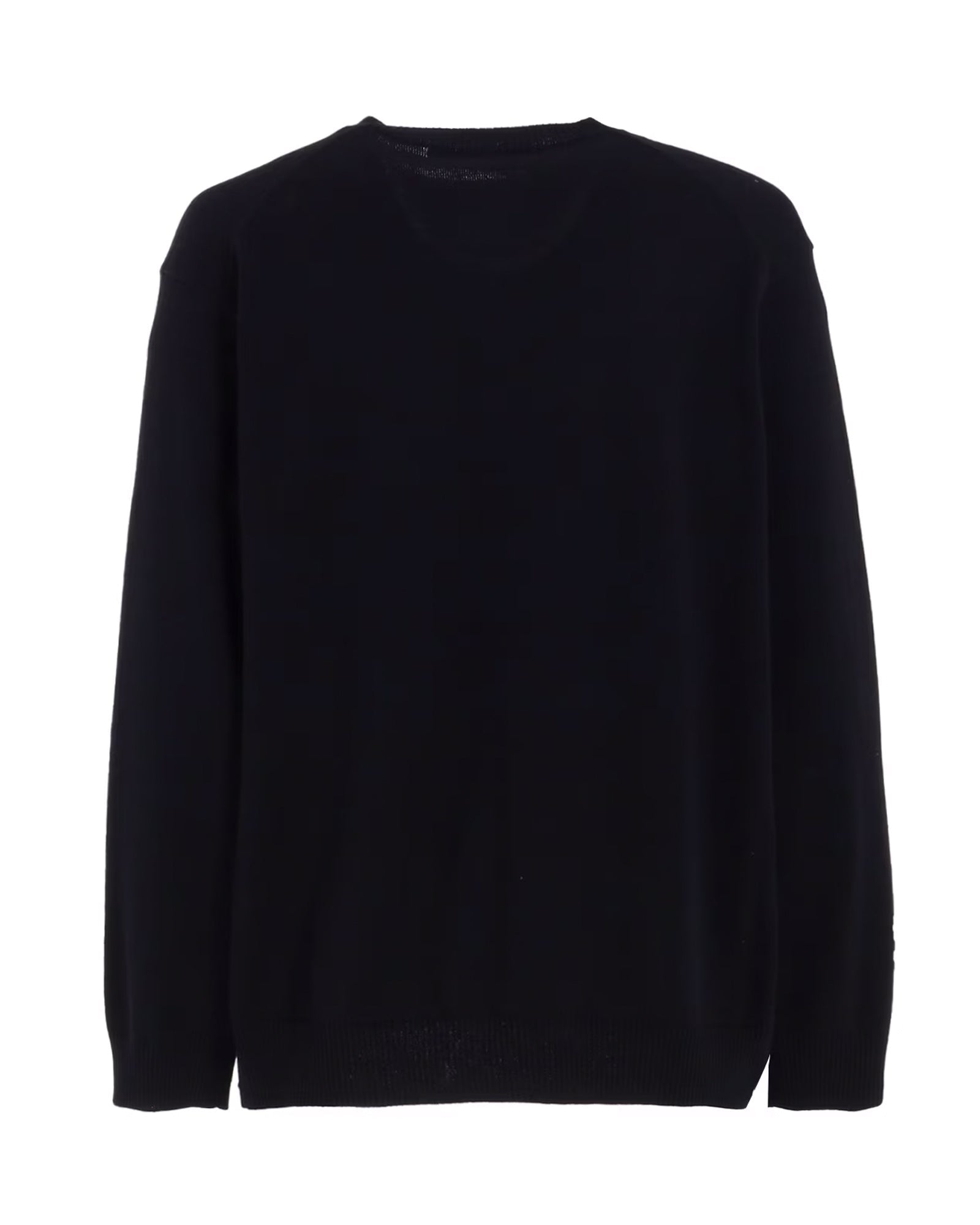 Y's for men・ワイズ フォー メン - ニット・セーター INTERSIA LOGO ROUND NECK PULL OVER KNIT / BLACK