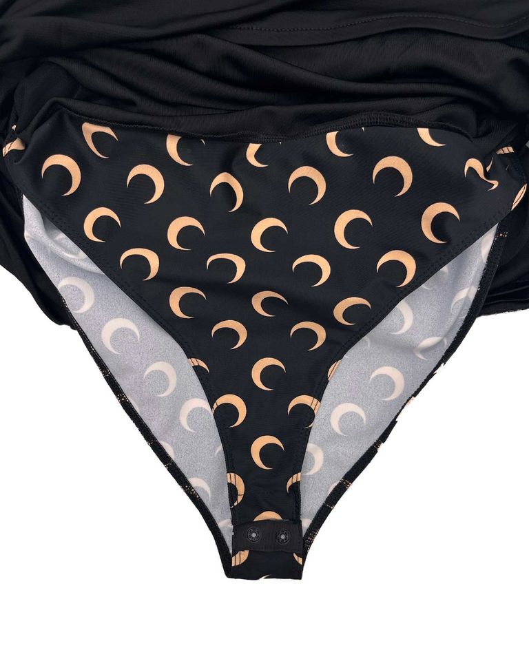 Marine Serre・マリーン・セル - スカート・ワンピース JERSEY BODY SHELTER DRAPED DRESS / BLACK