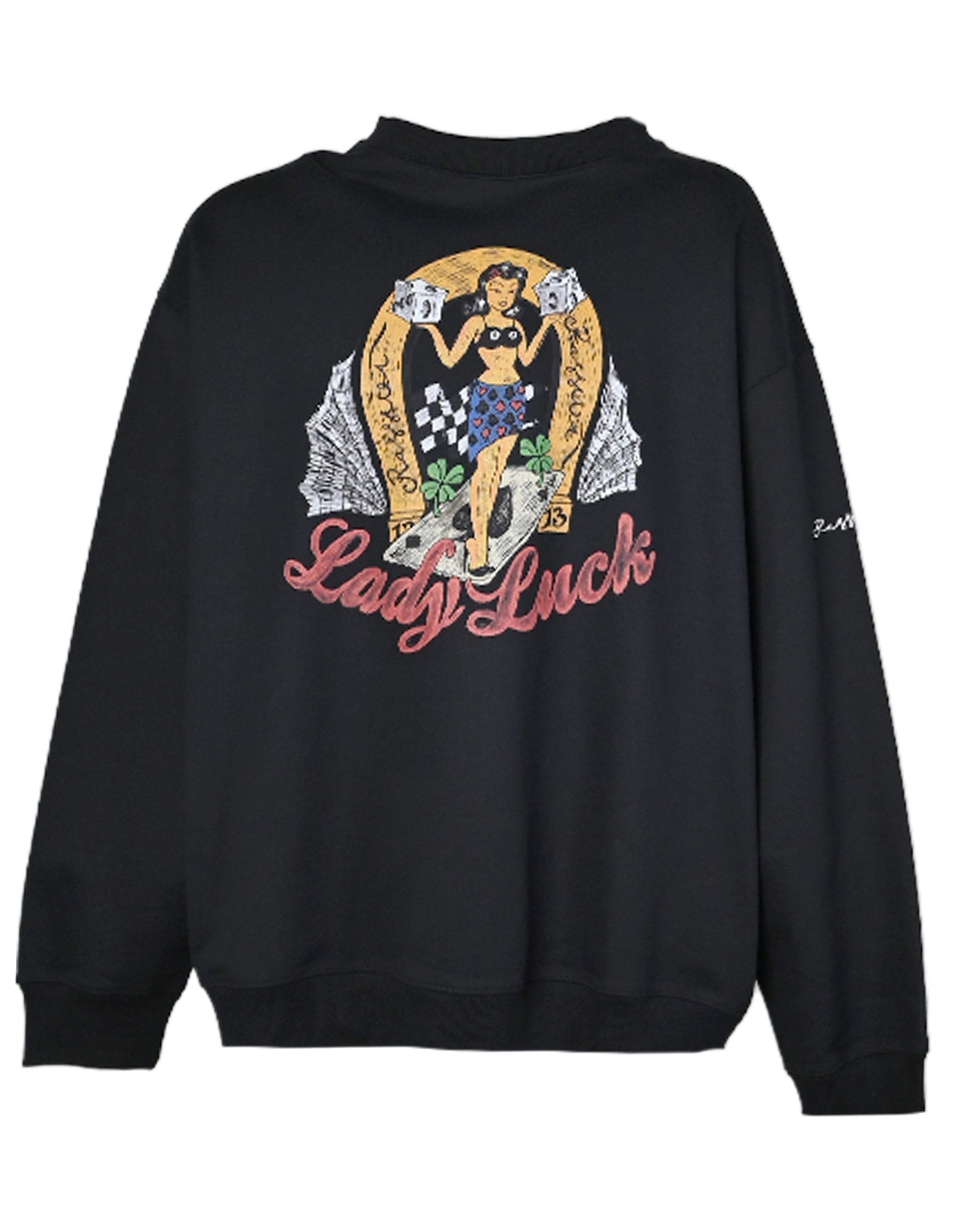 LADY LUCK CREWNECK SWEATSHIRT K / BLACK