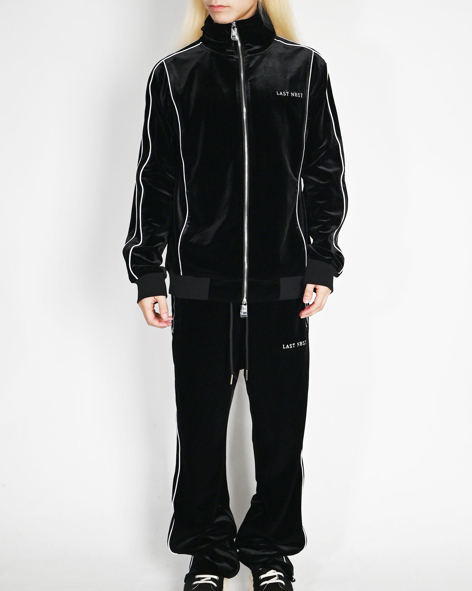 LAST NEST・last nest -  VELOUR TRACK JACKET V2 / BLACK