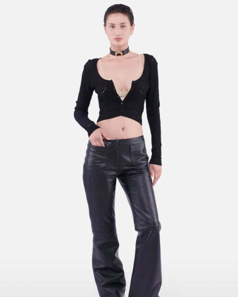 Marine Serre・マリーン・セル - チョーカー LEATHER CHOCKER NECKLACE / GOLD