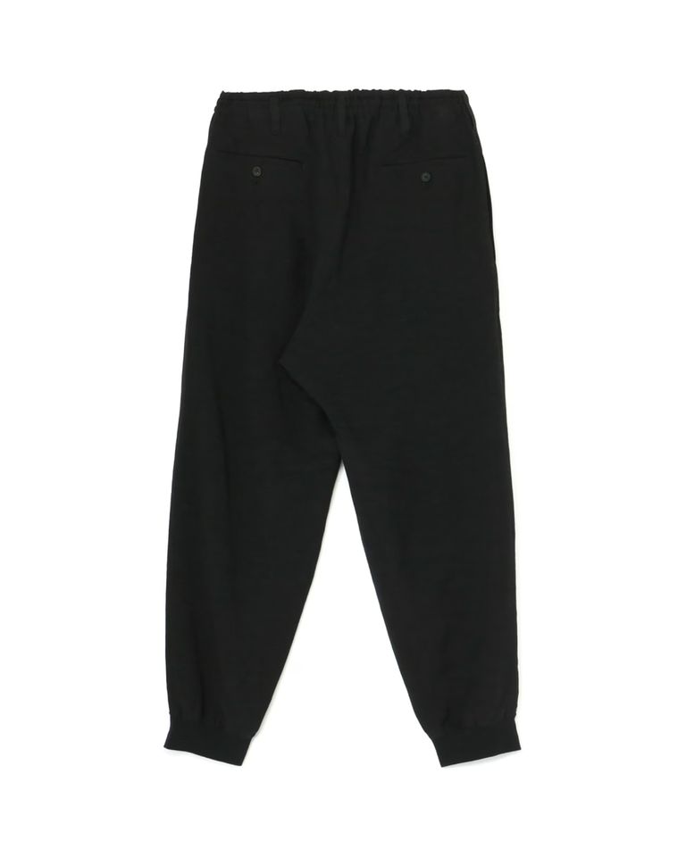 Yohji Yamamoto・Youji Yamamoto -  LI/RYCANVAS RIBBED HEM PANTS / BLACK