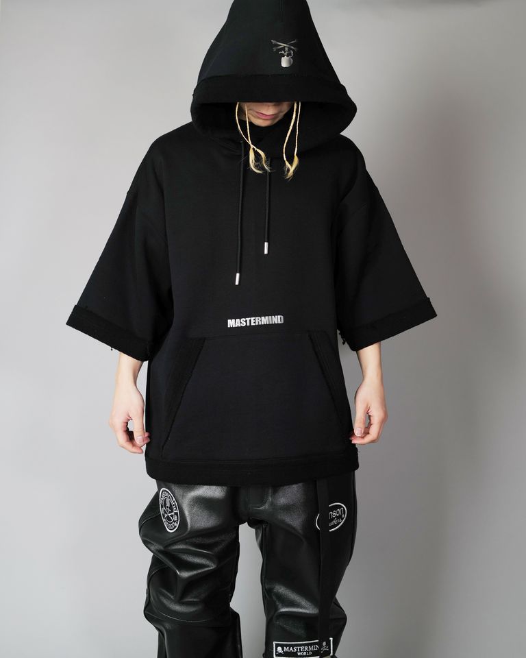 mastermind・mastermind -  LOOPWHEEL SS HOODIE / BLACK