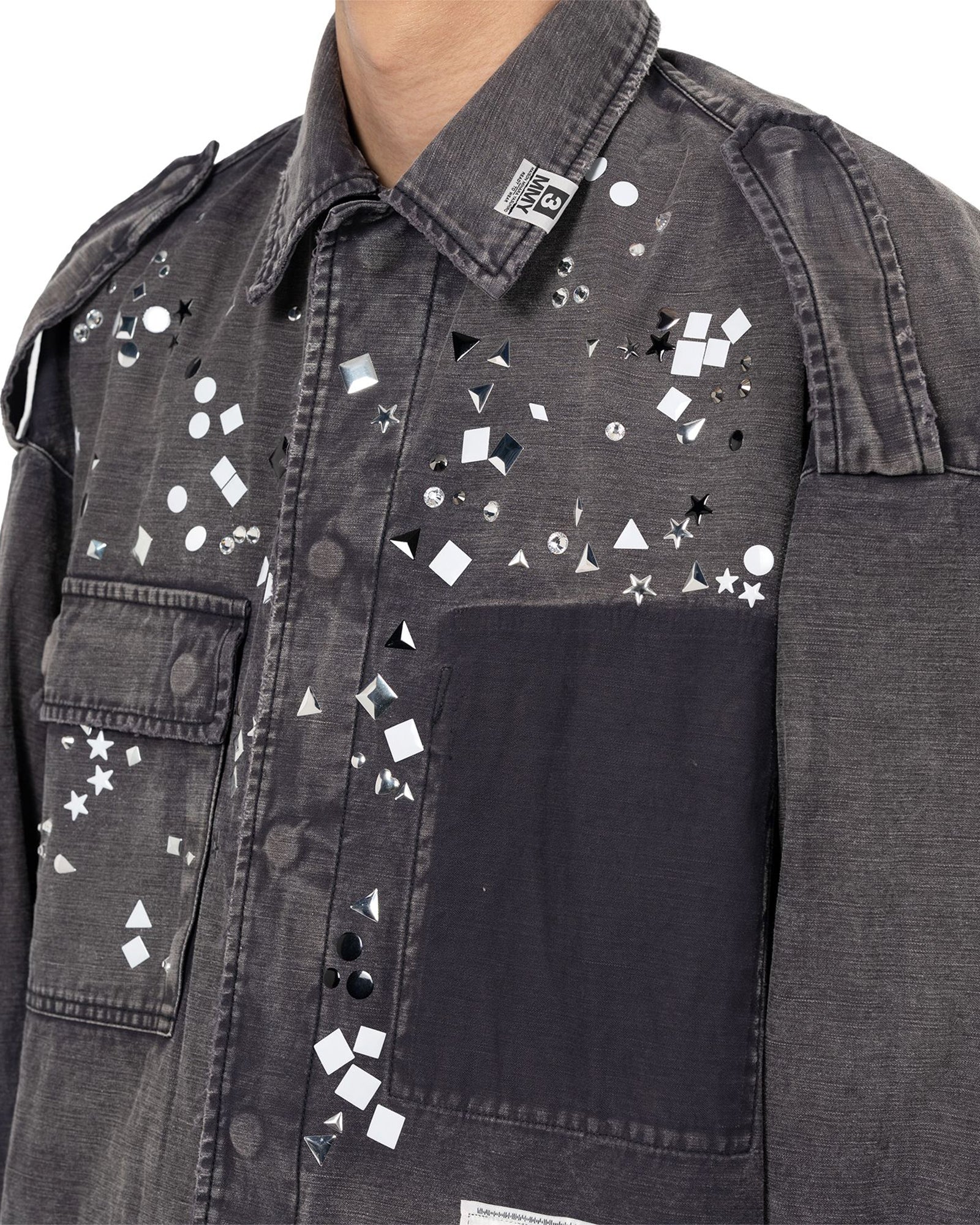 MIHARA YASUHIRO・ミハラヤスヒロ - シャツ EMBELLISHED MILITARY SHIRTS / BLACK