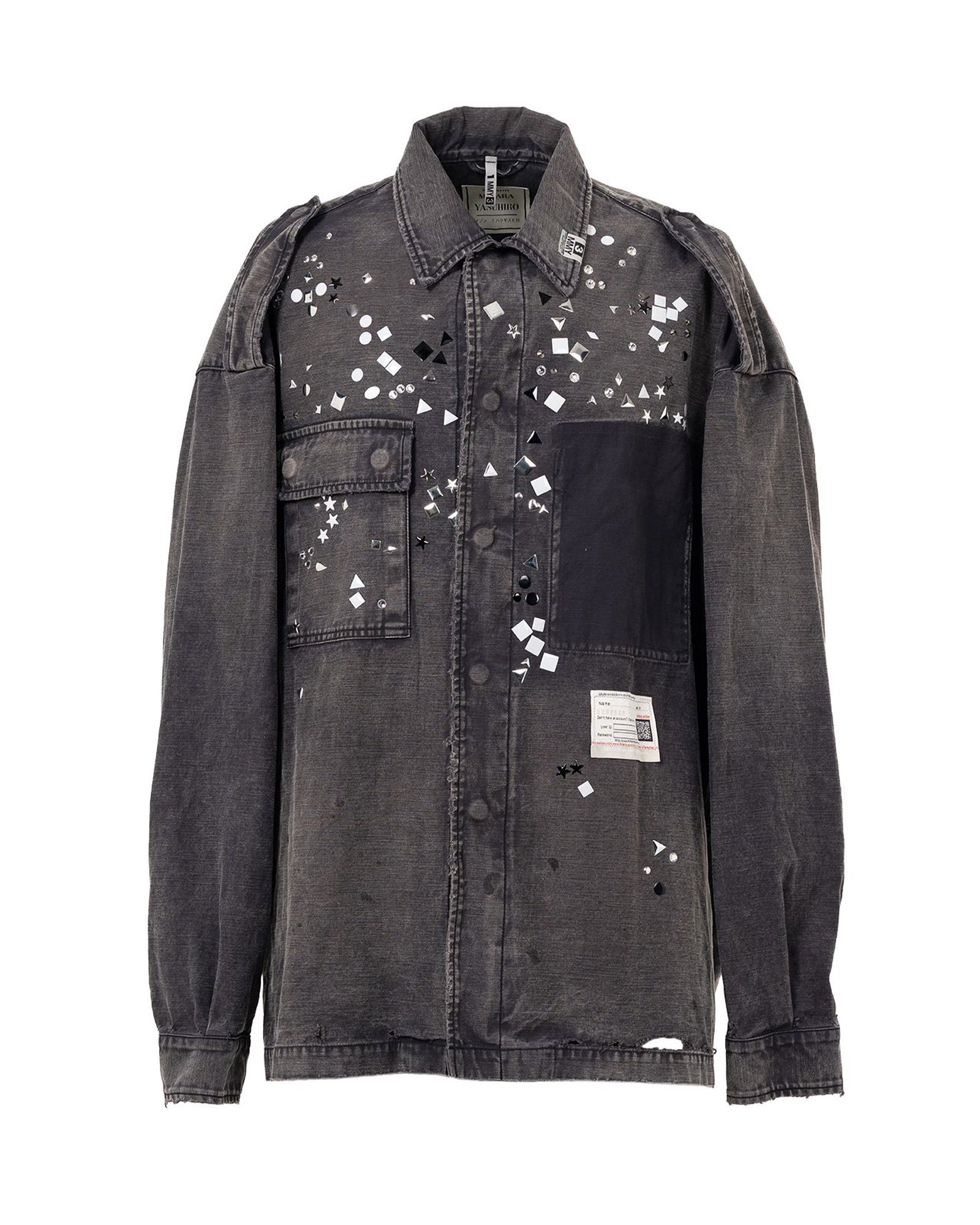 MIHARA YASUHIRO・ミハラヤスヒロ - シャツ EMBELLISHED MILITARY SHIRTS / BLACK