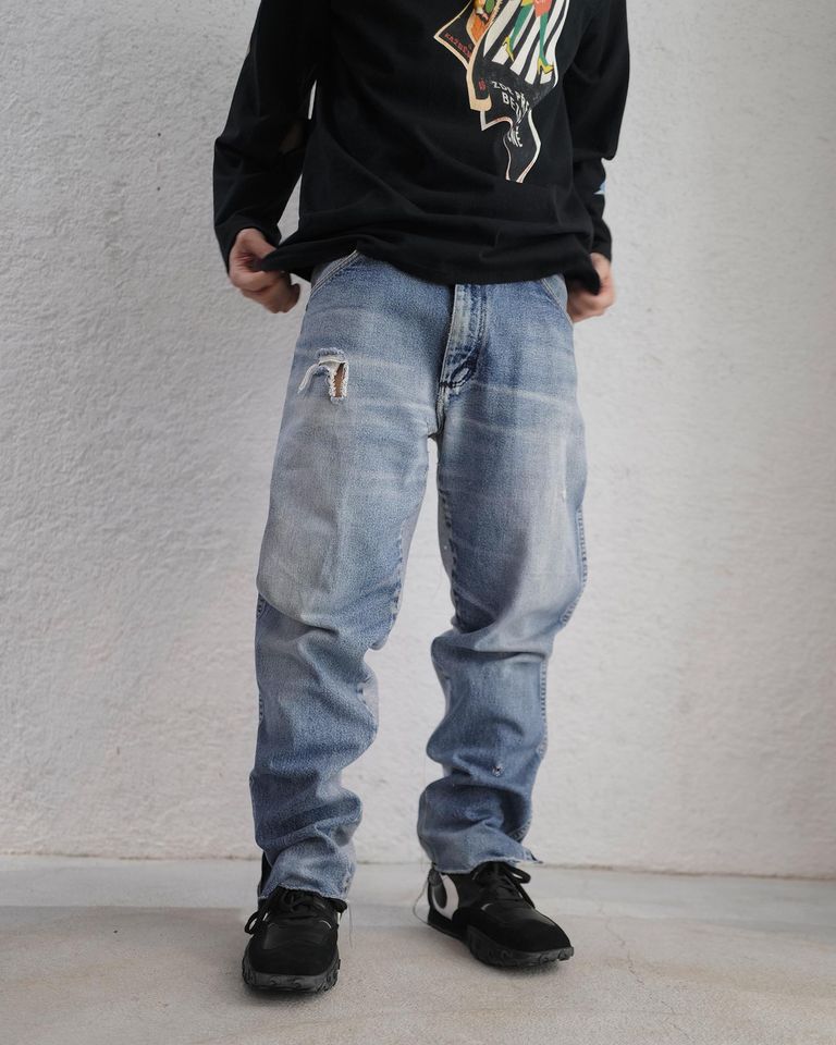 JETPACK hom(m)e・ジェットパックオム - デニムパンツ MEDIAM BLUE DECONSTRUCTED VINTAGE JEANS / BLUE