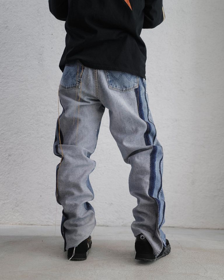 JETPACK hom(m)e・ジェットパックオム - デニムパンツ MEDIAM BLUE DECONSTRUCTED VINTAGE JEANS / BLUE