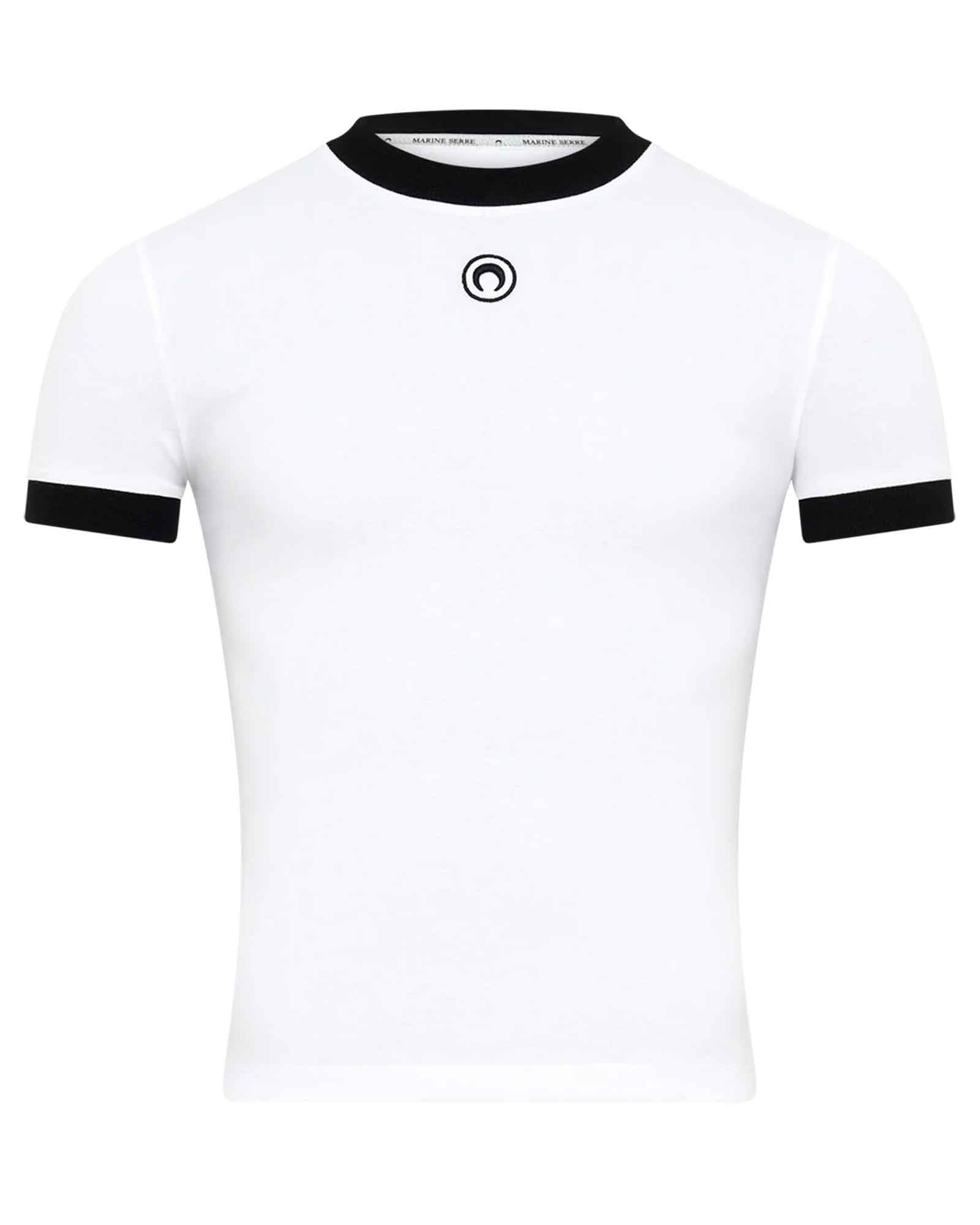 Marine Serre・マリーン・セル - Tシャツ・カットソー MOON LOGO JERSEY FITTED T-SHIRT / WHITE