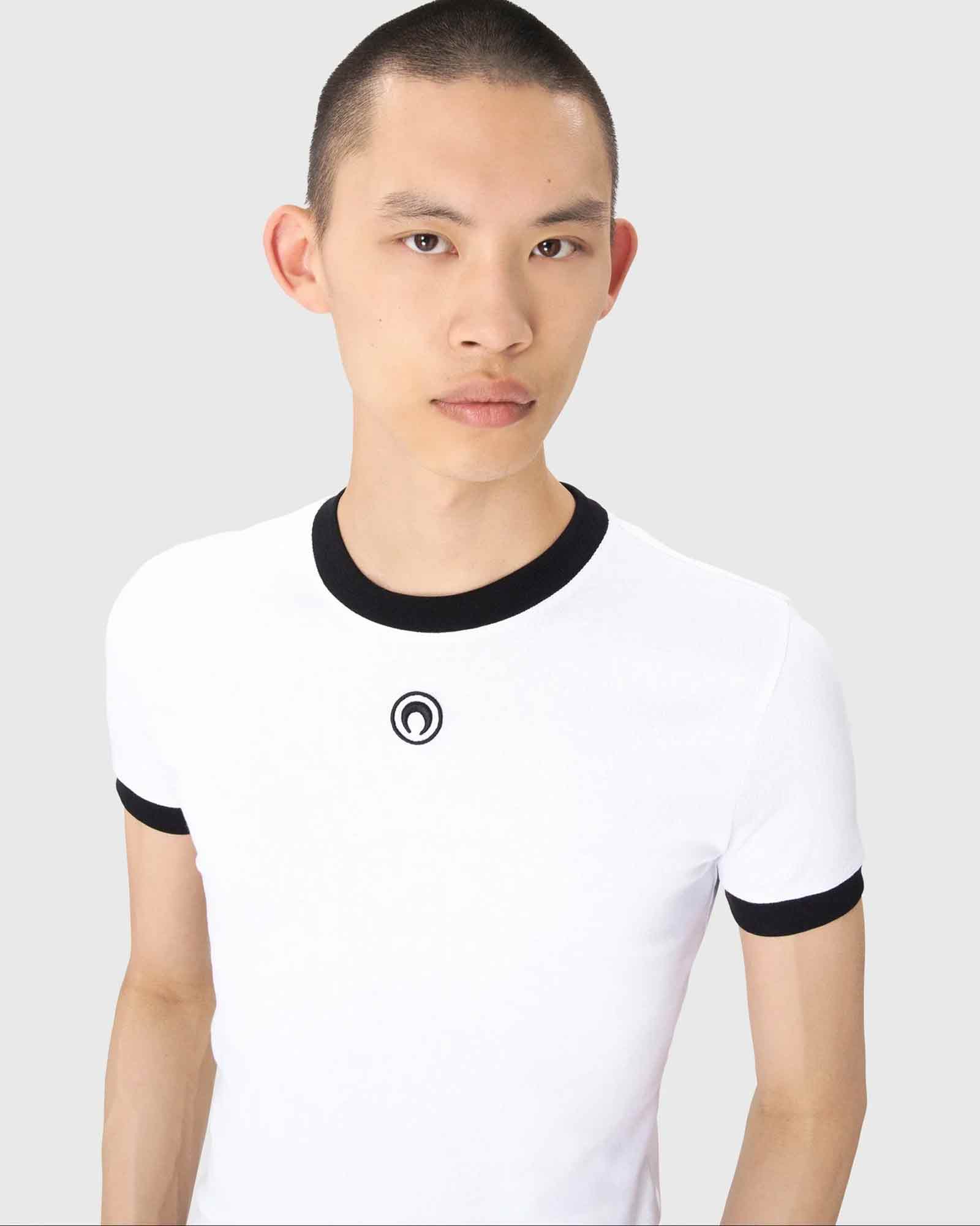 Marine Serre・マリーン・セル - Tシャツ・カットソー MOON LOGO JERSEY FITTED T-SHIRT / WHITE