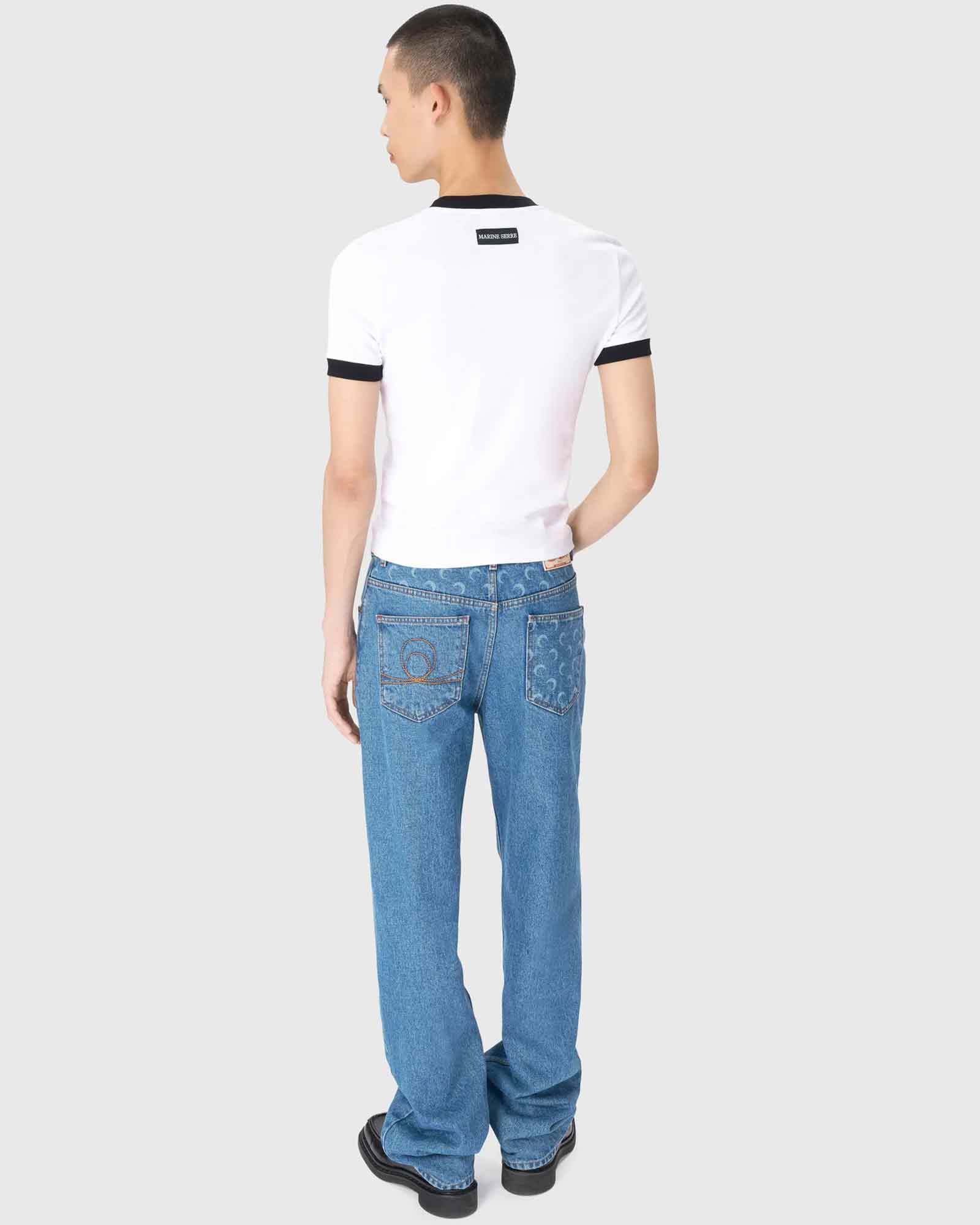 Marine Serre・マリーン・セル - Tシャツ・カットソー MOON LOGO JERSEY FITTED T-SHIRT / WHITE