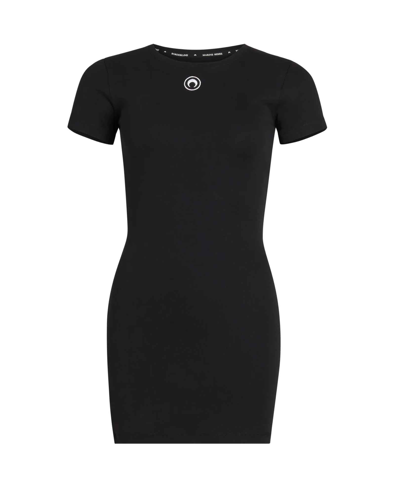 Marine Serre・マリーン・セル - スカート・ワンピース MOON LOGO JERSEY T-SHIRT DRESS / BLACK