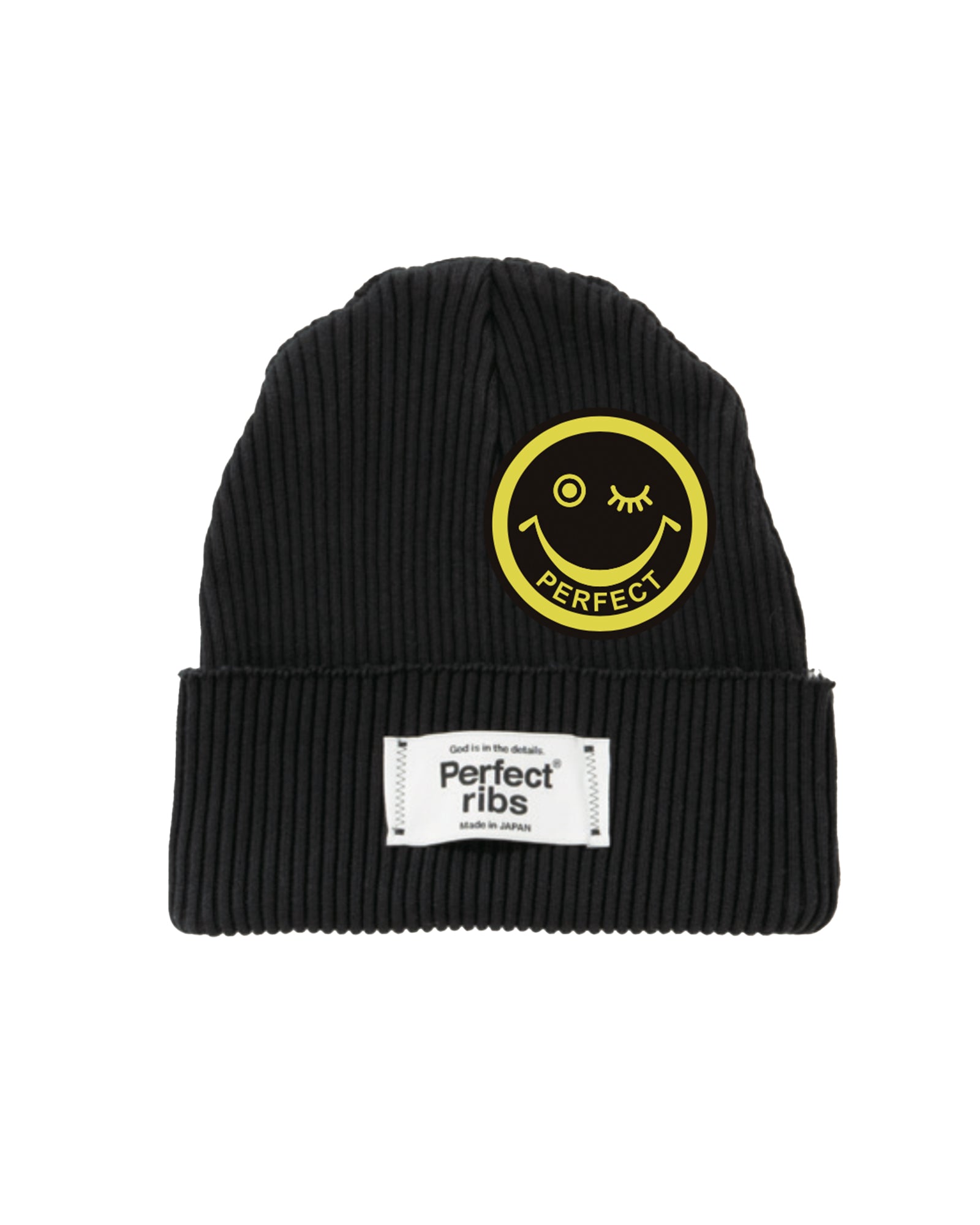 PATCH RIB BEANIE CAP / BLACK