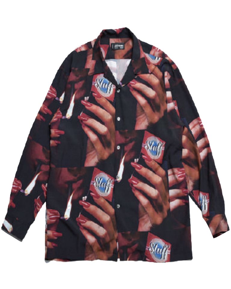 PRINTED OPEN COLLOAR SHIRTS L/S