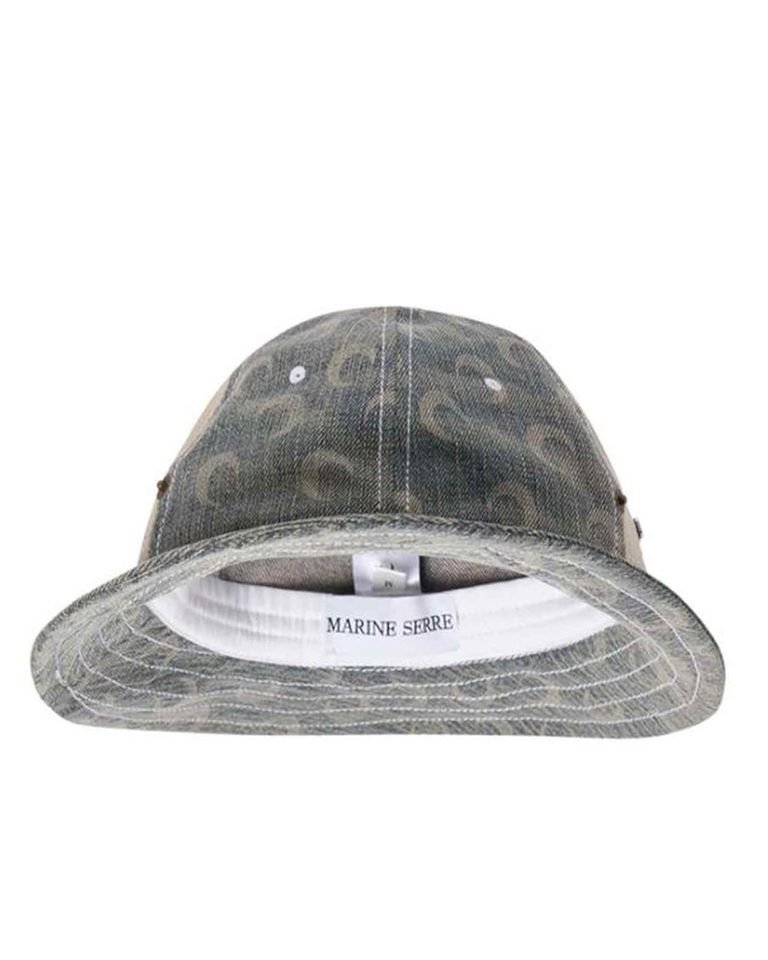 Marine Serre・マリーン・セル - バケットハット REGENERATED DENIM BELL HAT / BLUE