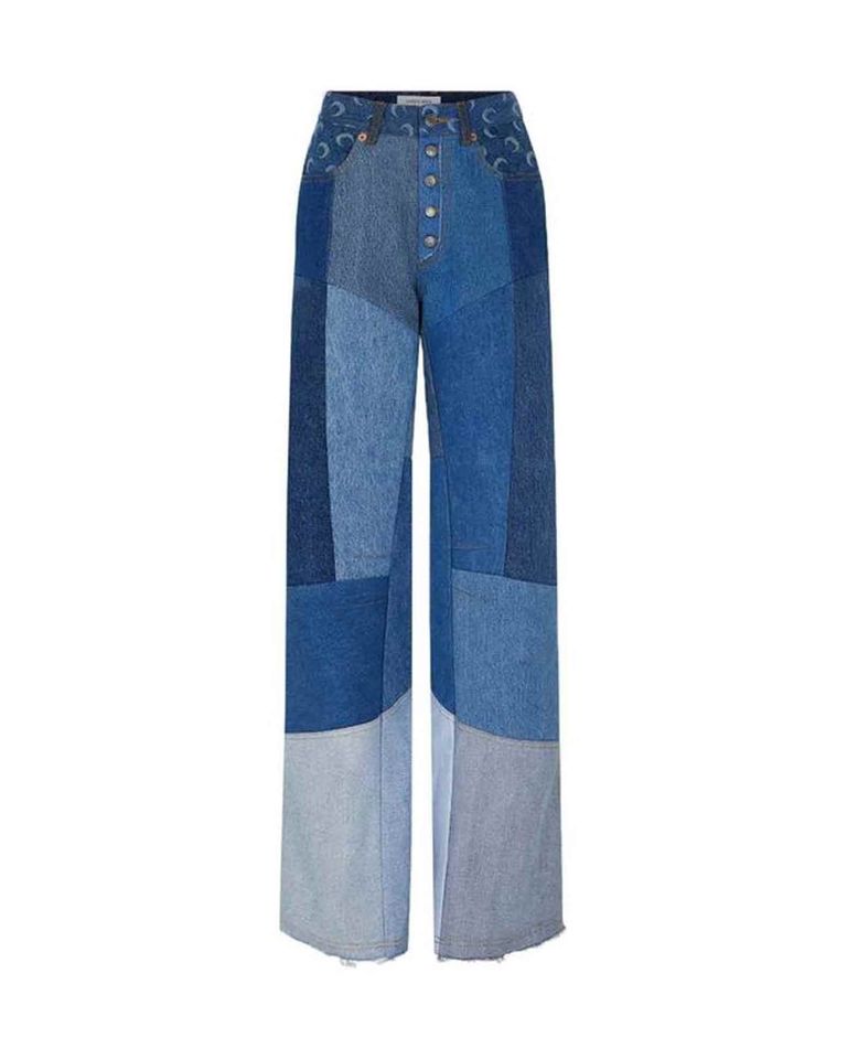 REGENERATED DENIM FLARE PANTS / BLUE