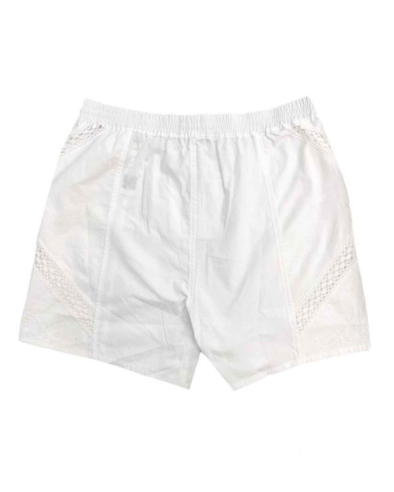 Marine Serre・マリーン・セル - ハーフ・ショートパンツ REGENERATED HOUSEHOLD LINEN BOXER SHORT / WHITE