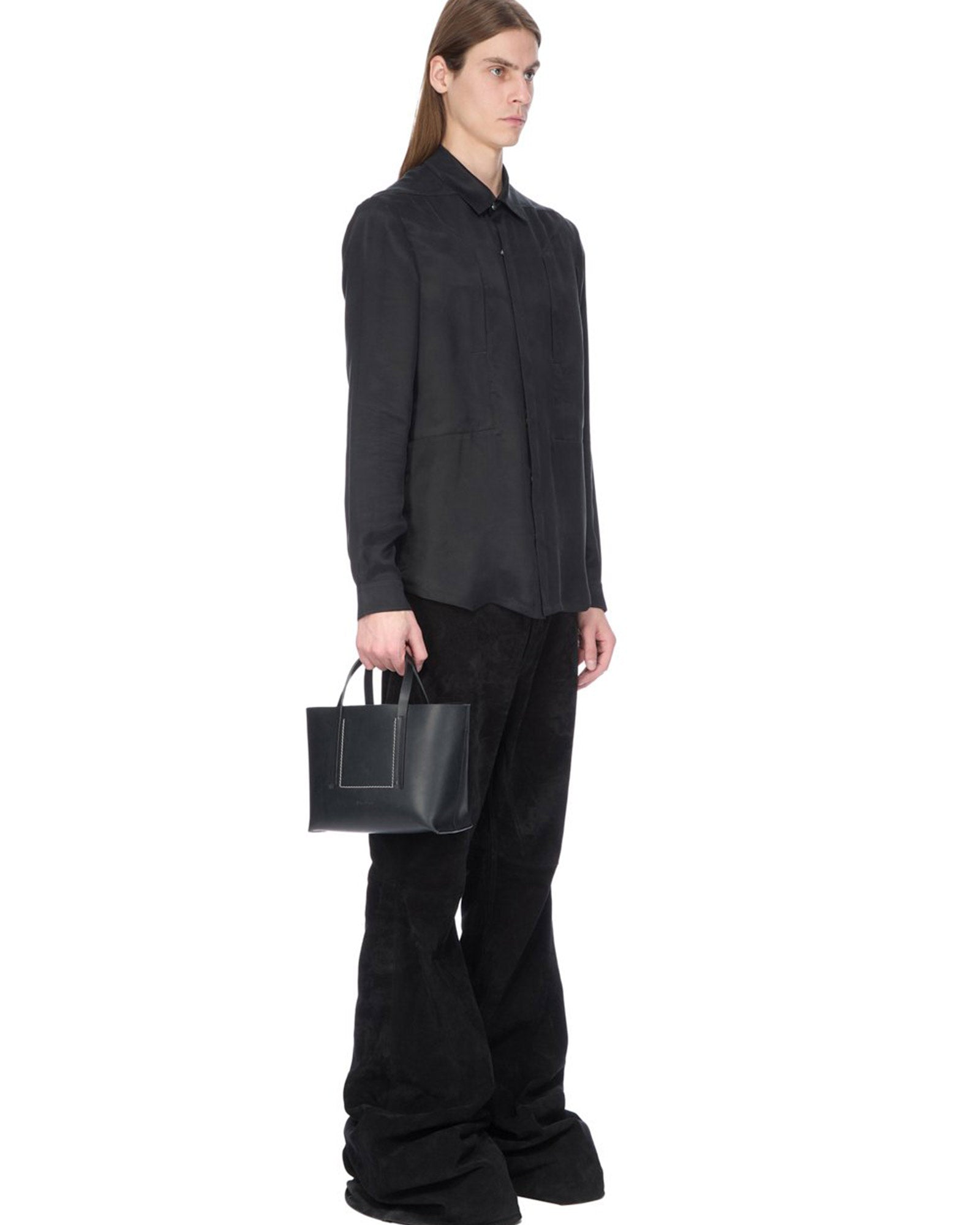 RICK OWENS・リック オウエンス - ハンドバッグ MINI SHOPPER / BLACK