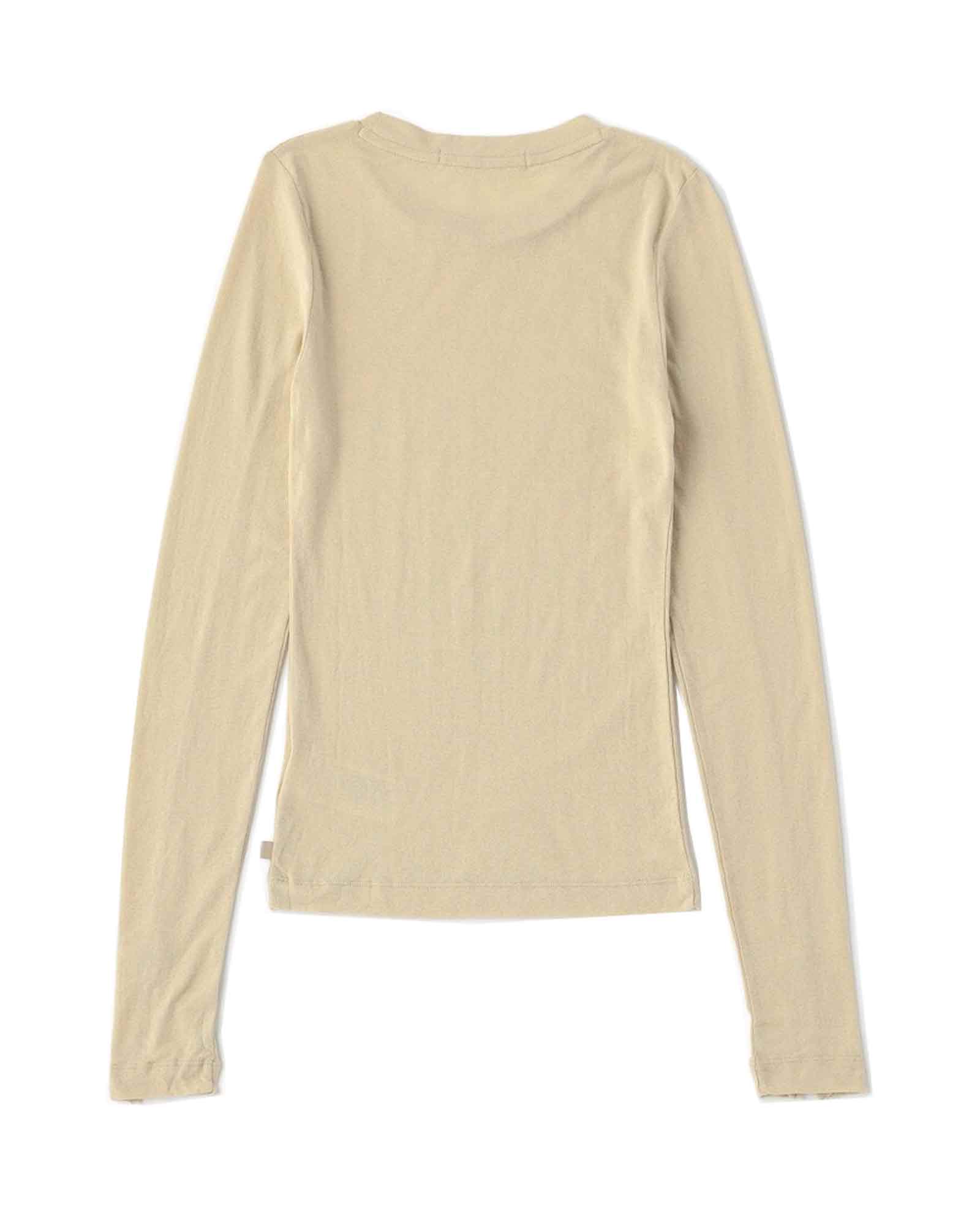 Calvin Klein・Calvin Klein -  SHEER LONG SLEEVE TOP / RAE-PALE KHAKI