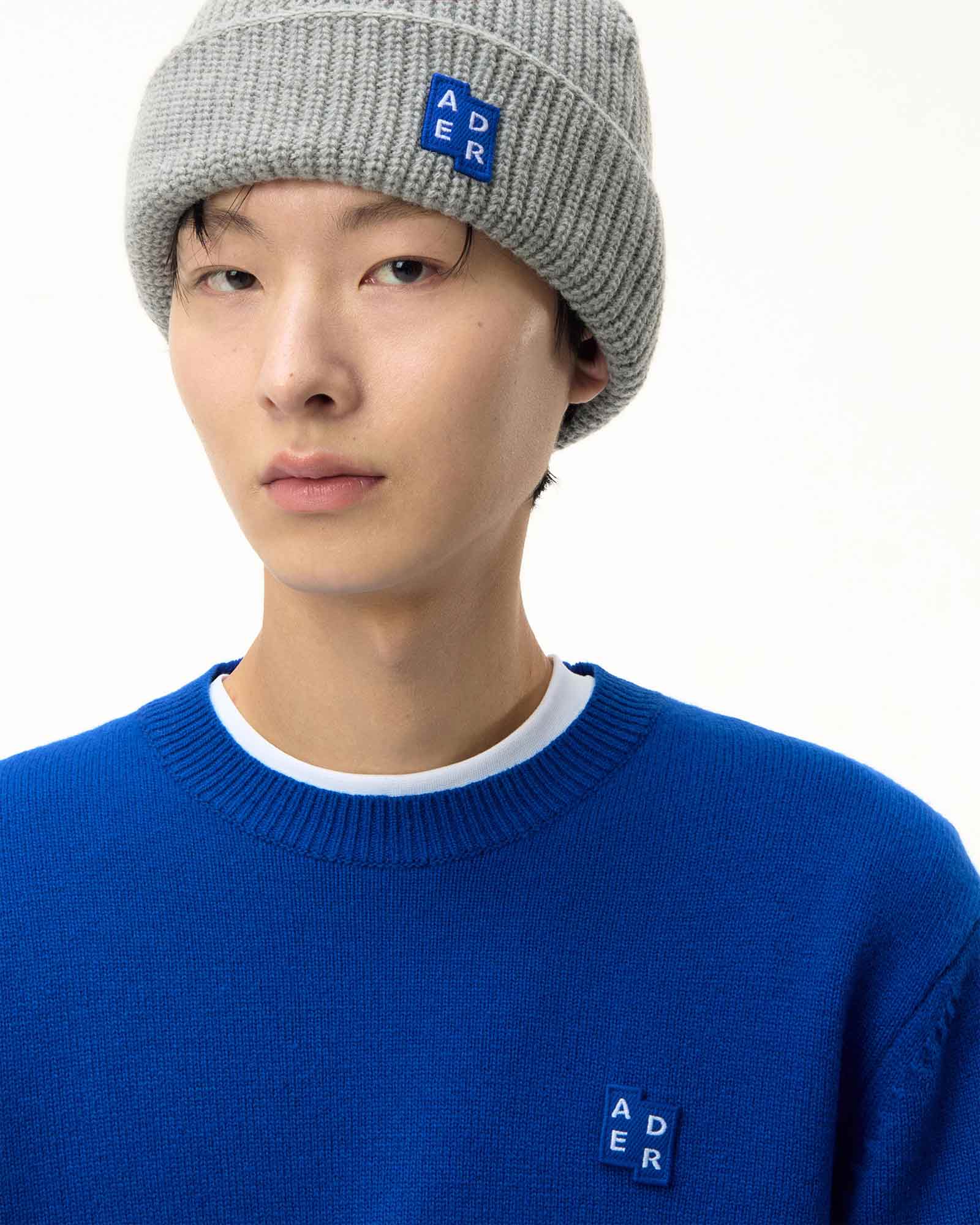Ader Error・アーダーエラー - ニットキャップ・ビーニー SIG; TRS TAG BEANIE / GREY