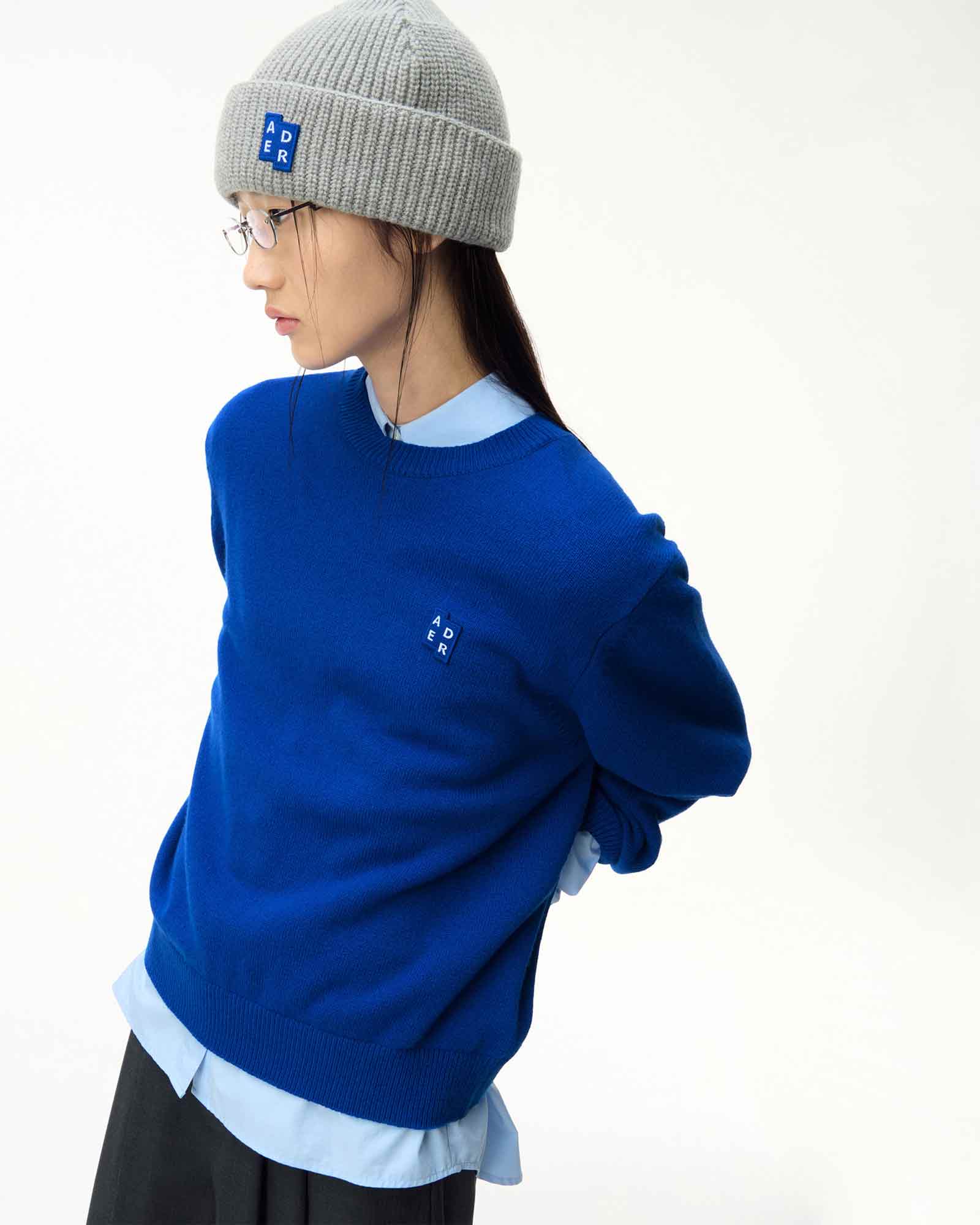 Ader Error・アーダーエラー - ニットキャップ・ビーニー SIG; TRS TAG BEANIE / GREY
