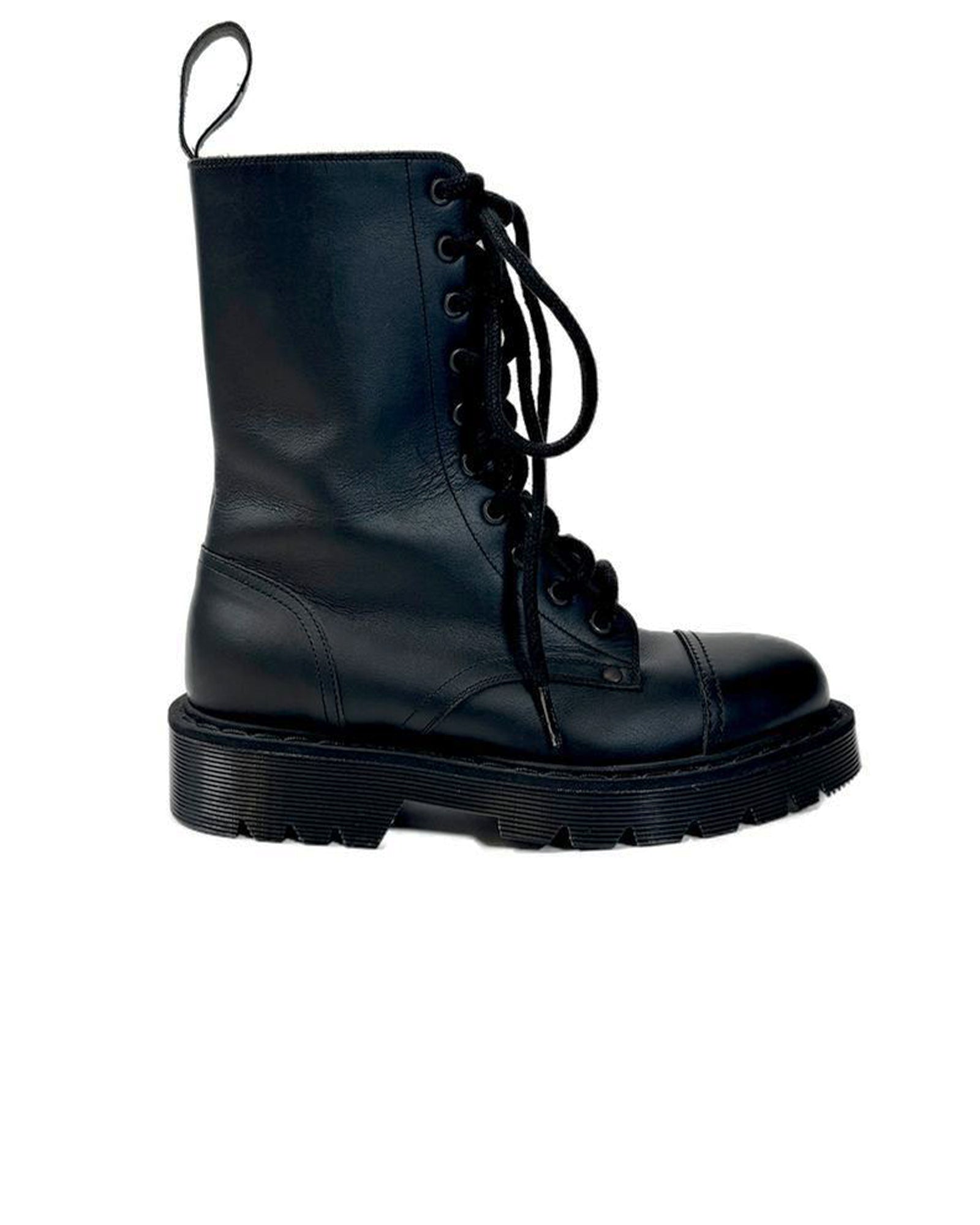 LACE UP MILTARY BOOTS / BLACK