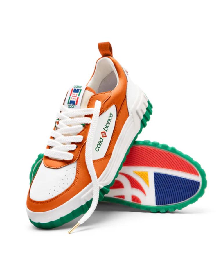 CASABLANCA・casablanca -  TENNIS COURT SNEAKER / ORANGE/WHITE