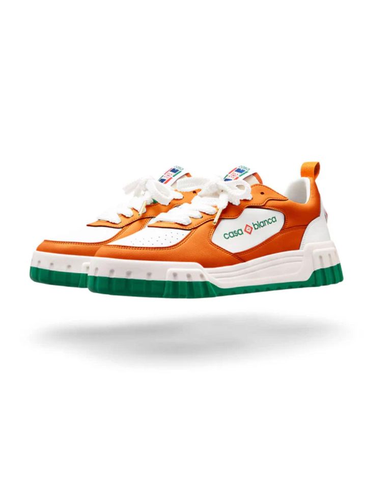 CASABLANCA・casablanca -  TENNIS COURT SNEAKER / ORANGE/WHITE