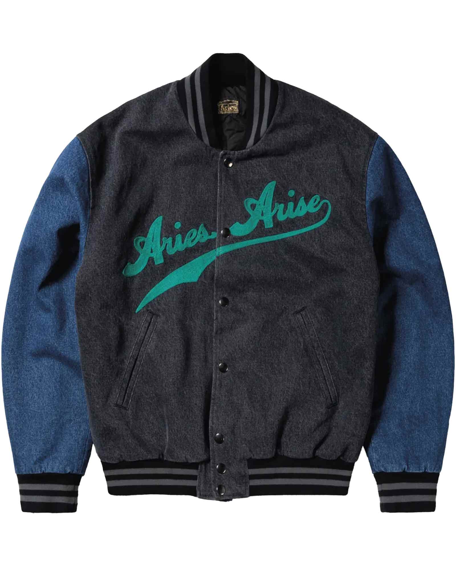 Aries・Allies -  VARSITY DENIM JACKET / MULTI