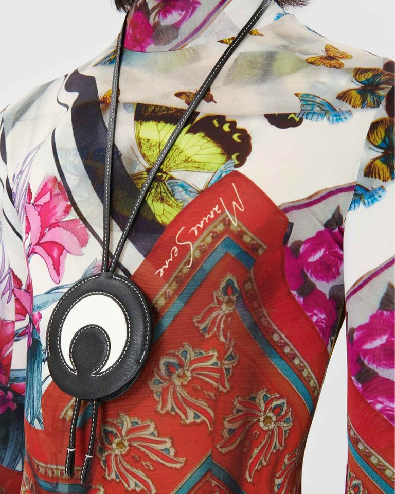 Marine Serre・マリーン・セル - キーチェーン VEGETABLE TANNED LEATHER KEY HOLDER / RED