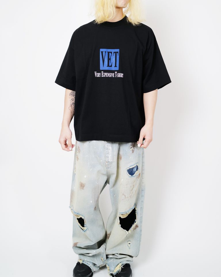 VETEMENTS・Vetements -  VET CROPPED CROPPED BOXY T-SHIRT  / BLACK