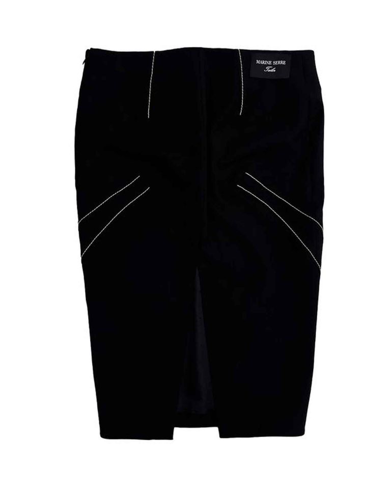Marine Serre・marine cell -  VIRGIN WOOL TAILORED SKIRT / BLACK
