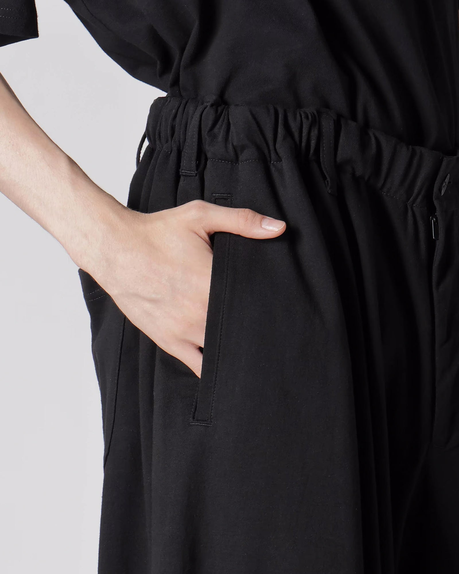 Yohji Yamamoto・ヨウジ ヤマモト - ハーフ・ショートパンツ TUFCOT C/L JERSEY HALF PANTS A / BLACK