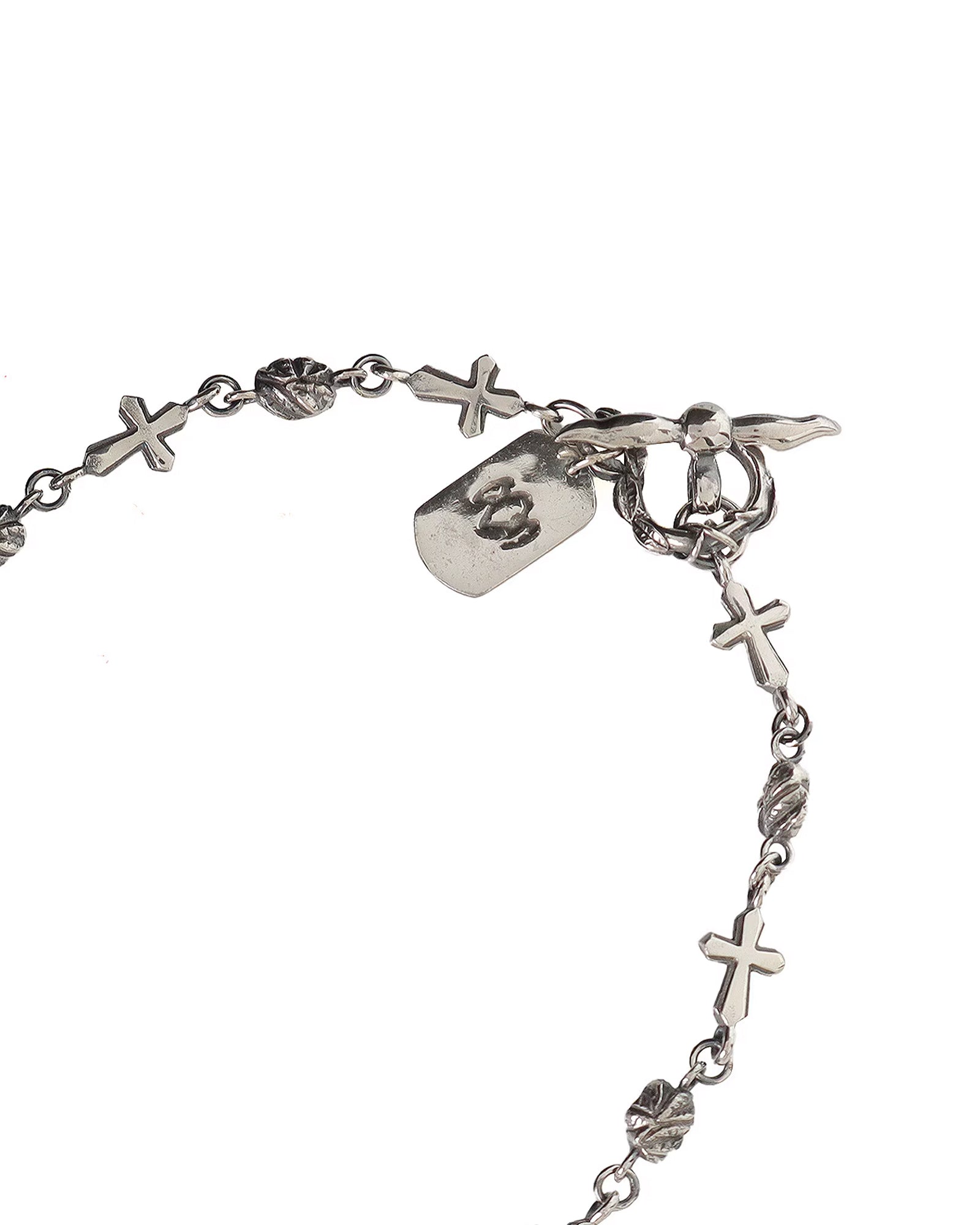 Yohji Yamamoto・ヨウジ ヤマモト - ネックレス SILVER950/BLUE TOPAZ SCULL ROSE DAGGER PENDANT