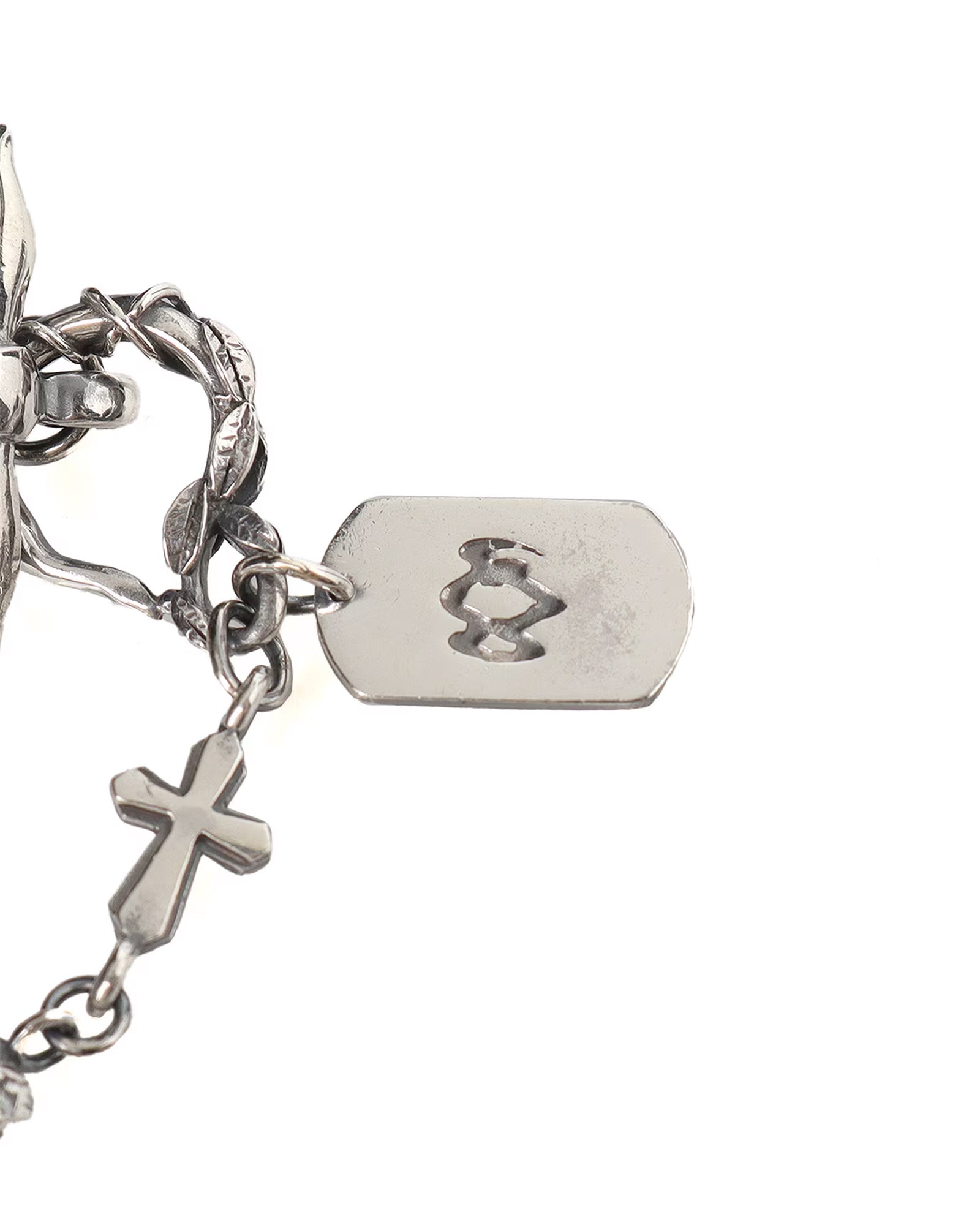 Yohji Yamamoto・ヨウジ ヤマモト - ネックレス SILVER950/BLUE TOPAZ SCULL ROSE DAGGER PENDANT