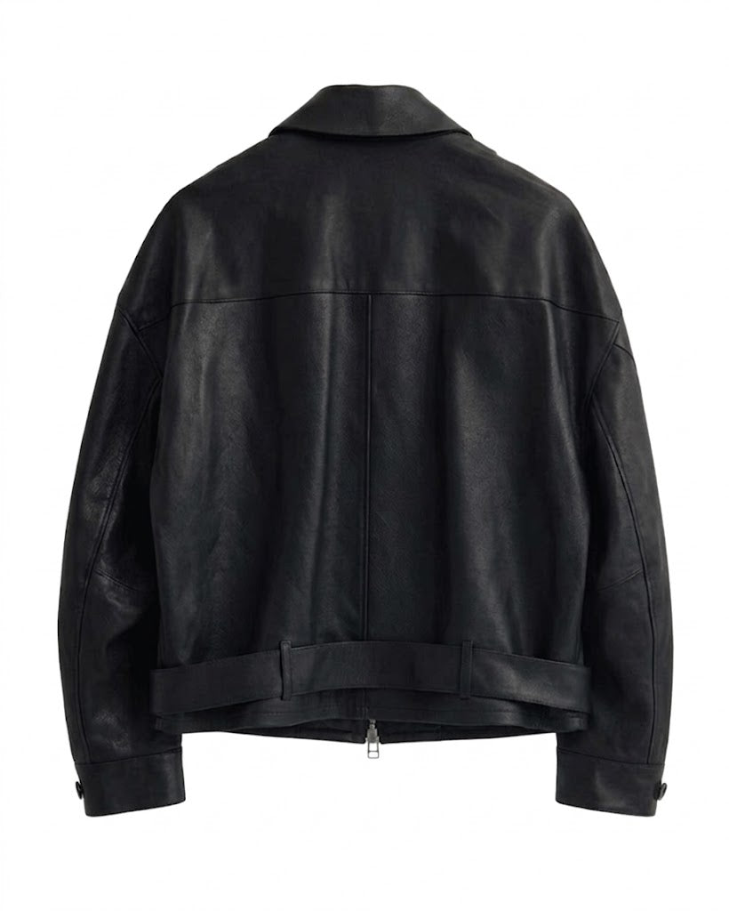 SOSHIOTSUKI・ソウシオオツキ - ジャケット OILED LEATHER BLOUSON / BLACK