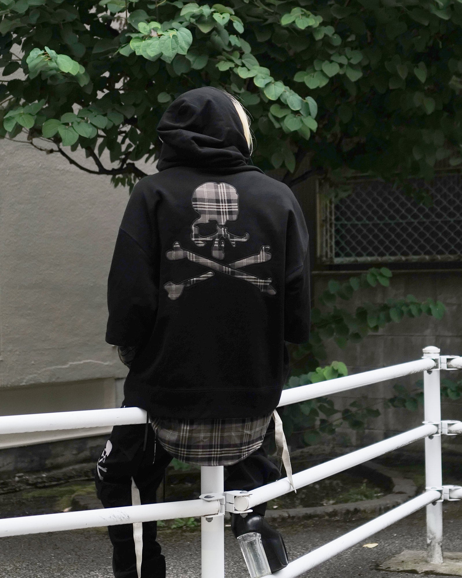 mastermind・マスターマインド - パーカー・フーディ LAYERED HOODIE / BLACK x GRAY PLAID