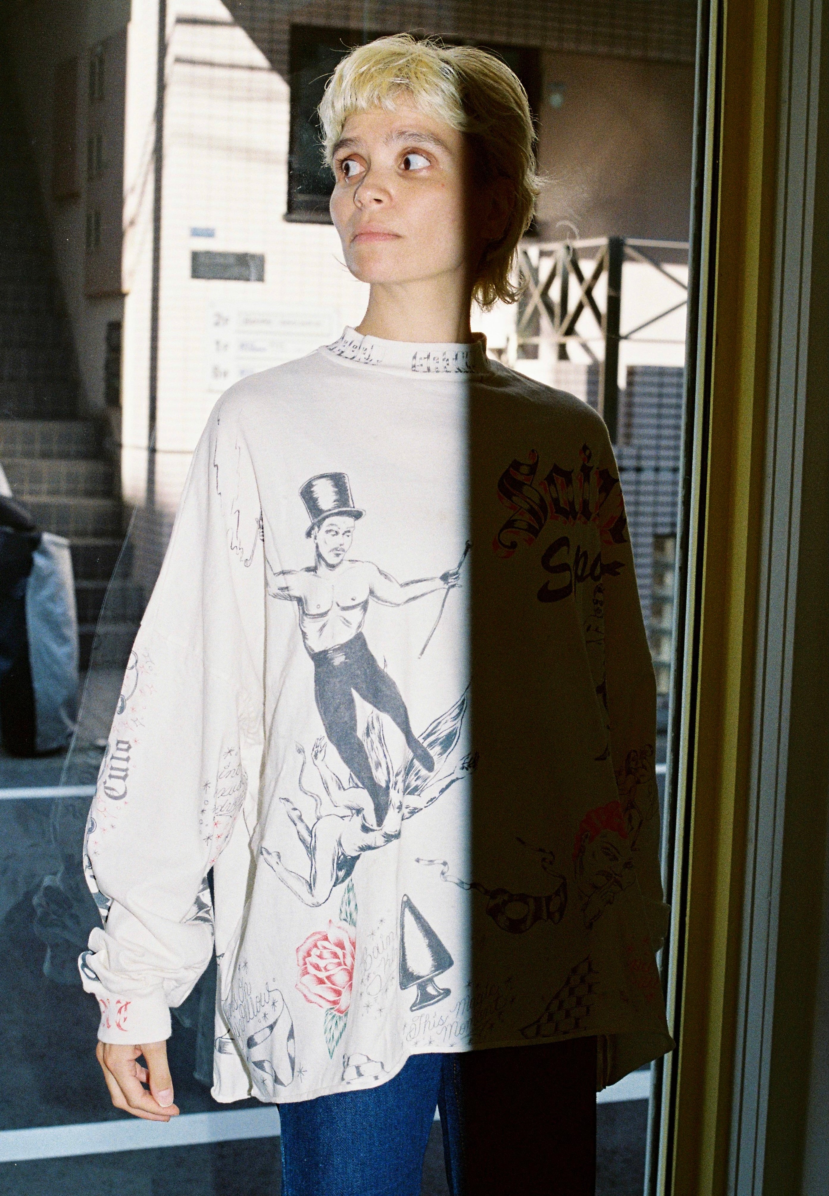 ©SAINT M××××××・圣迈克尔 -  ALX_LS TEE/DRAWING / WHITE