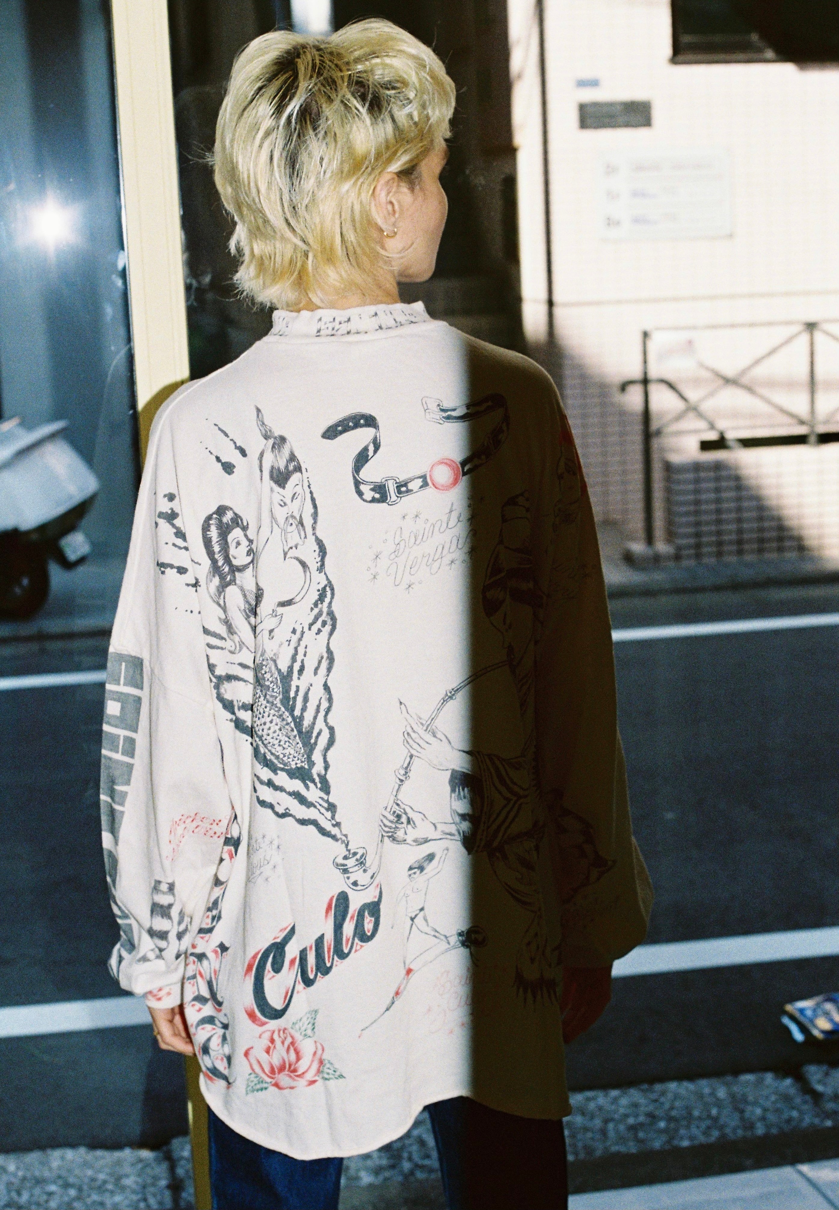 ©SAINT M××××××・圣迈克尔 -  ALX_LS TEE/DRAWING / WHITE