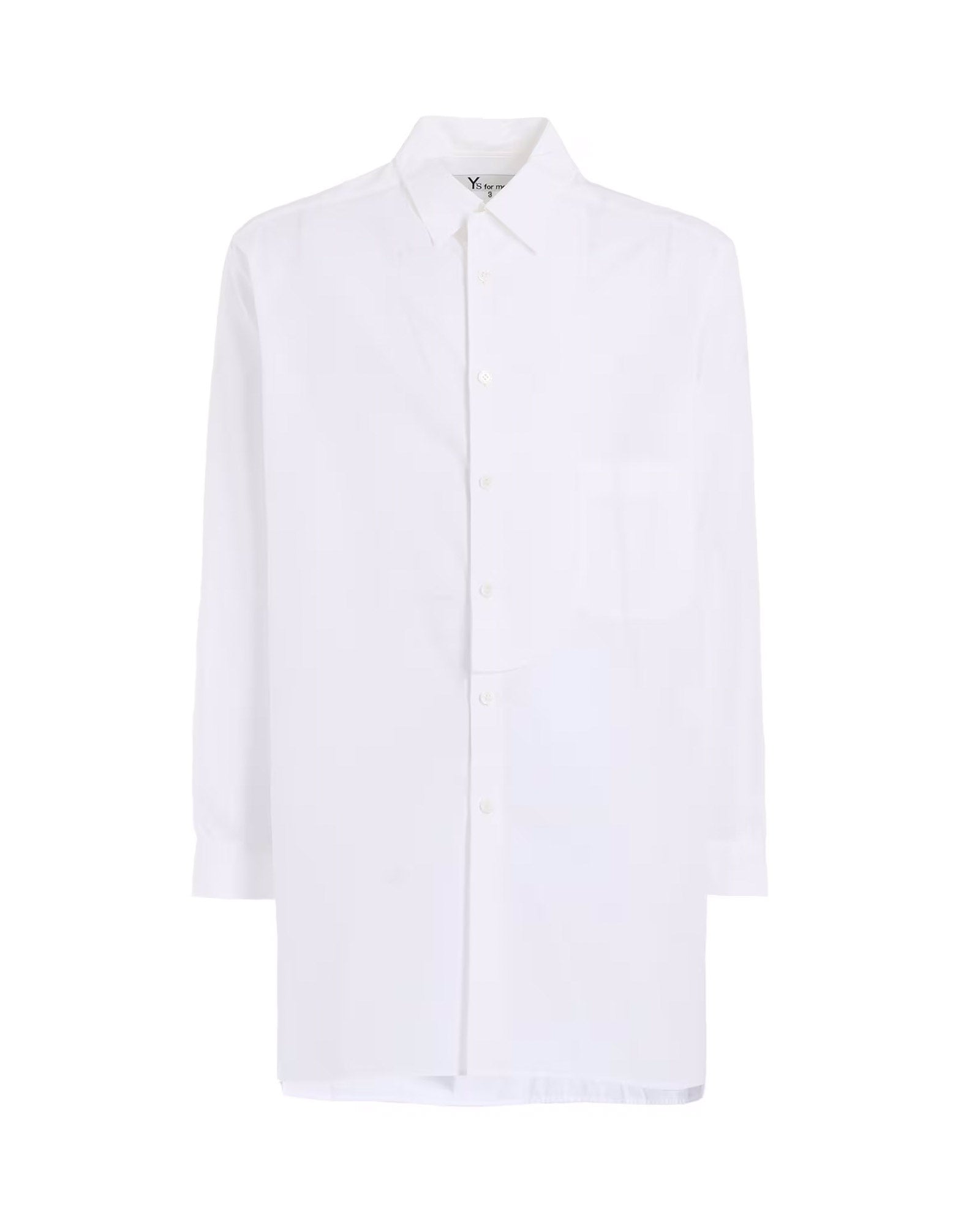 100/2 BROAD SHIRT WITH FRONT LEFT LAYER / WHITE